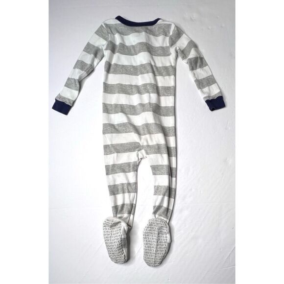 Carter's (2) Footies Sleepers Police Fire EMS Flamingo Striped Zippy 24 months - Picture 4 of 9